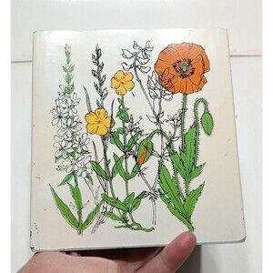 JI Japan Vintage Square Tissue Box Cover Floral Groovy Boho Cottage Garden Room